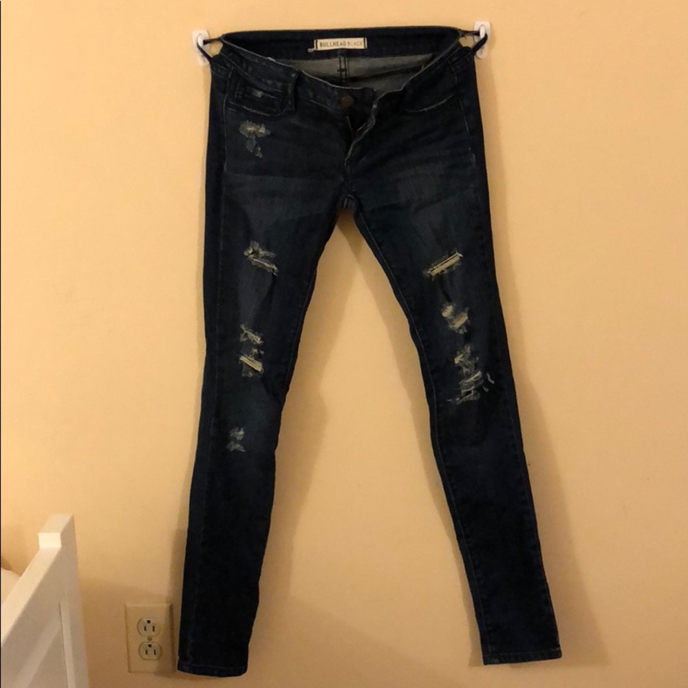PacSun Bullhead Black Ripped Dark Skinny Jeans